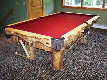 rustic log custom made pool table
