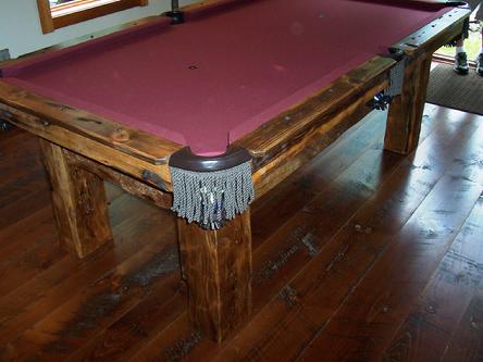 rustic log custom made pool table