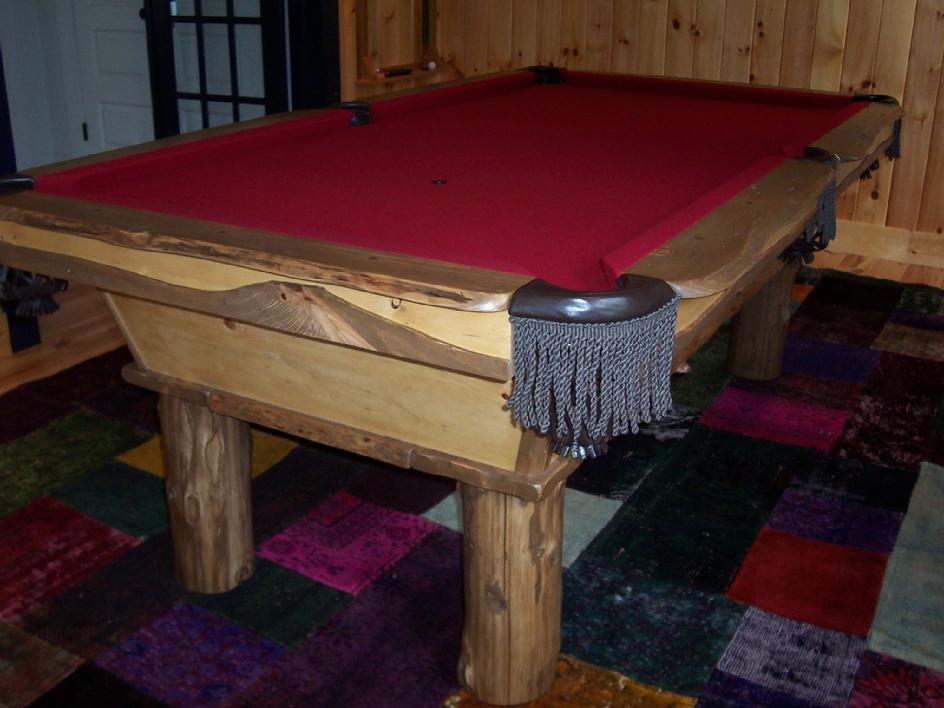 rustic log pool table